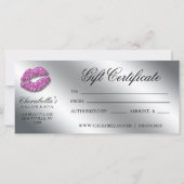 Carte Certificat de beauté Maquillage Artiste Parties sc (Dos)