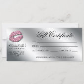 Carte Certificat de beauté Maquillage Artiste Parties sc (Dos)