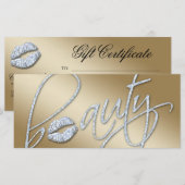 Carte Certificat de beauté Maquillage Artiste Parties sc (Devant / Derrière)