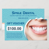 Carte Certificat de bon cadeau de clinique dentaire (Devant / Derrière)