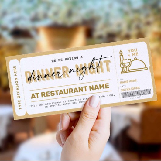 Carte Certificat de bon cadeau de nuit