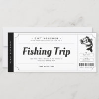 Certificat de bon cadeau de voyage de pêche