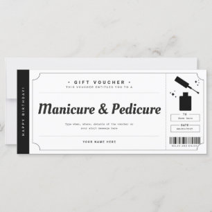 Carte Certificat de bon cadeau pour manucure et pédicure