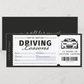 Carte Certificat de bon de billet de voiture (Devant / Derrière)