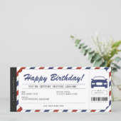 Carte Certificat de bon de billet de voiture (Debout devant)