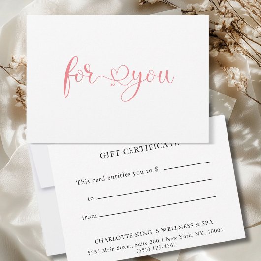 CARTE CERTIFICAT DE CADEAU COMMERCIAL |