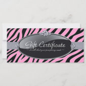 CARTE CERTIFICAT DE CADEAU D'IMPRESSION ZEBRA (Devant)