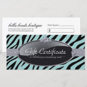 CARTE CERTIFICAT DE CADEAU D'IMPRESSION ZEBRA (Devant / Derrière)