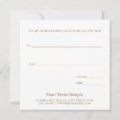 Carte Certificat de cadeau spirituel pour le troisième o (Dos)