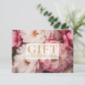 Carte CERTIFICAT DE CONTRÔLE D'ENTREPRISE | Floral | (Debout devant)