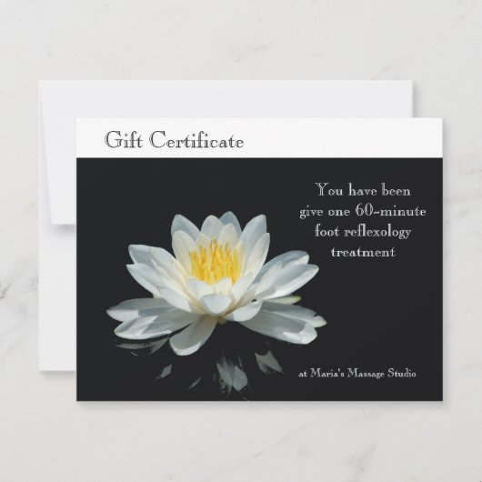 Carte Certificat de Fleur de Lotus Flottante (Devant)