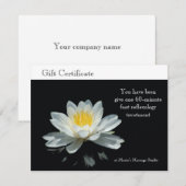 Carte Certificat de Fleur de Lotus Flottante (Devant / Derrière)