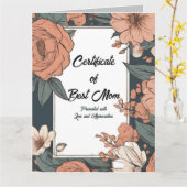 Carte Certificat de la meilleure maman pour la fête des  (Fleur jaune)