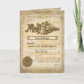 Carte Certificat de mariage vintage (Devant)