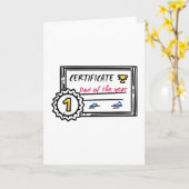 Carte certificat de papa de l'année fête des pères (Fleur jaune)