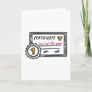 Carte Certificat de papa de l'année Prix de la fête des 