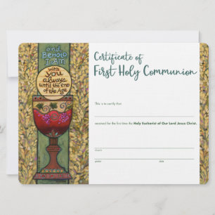Carte Certificat de première communion, remplissage pers