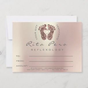 Carte Certificat de Réflexologie de Massage des Pieds Ca