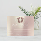 Carte Certificat de Réflexologie Or Rose pieds Cuivre ca (Debout devant)