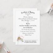 Carte Certificat de sacrement du baptême Religieux (Devant/Arrière en situation)