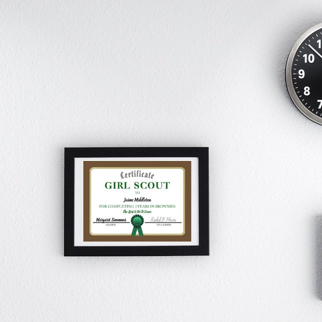 Carte Certificat de service de Brownies de scoutisme pou (Créateur téléchargé)