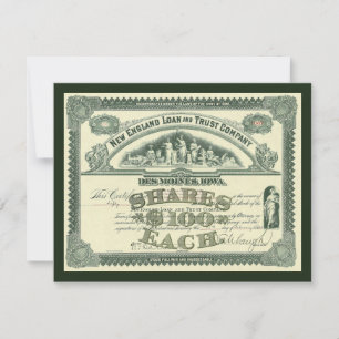 Carte Certificat de Stock de capital vintage Business Fi