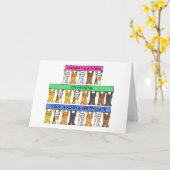 Carte Certificat d'enseignement Félicitations, Chats mig (Fleur jaune)