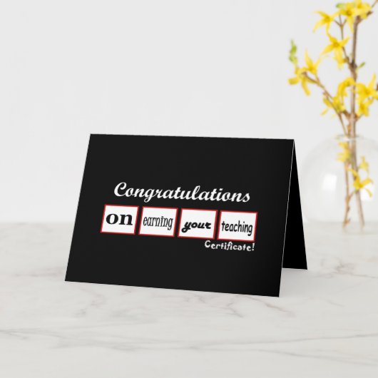 Carte Certificat d'enseignement NOM PERSONNALISÉ Félicit (Fleur jaune)