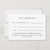 Carte CERTIFICAT D'ENTITÉ D'AFFAIRES| pour vous (Dos)