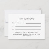 Carte CERTIFICAT D'ENTREPRISE Glitter Stars (Dos)