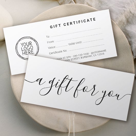 Carte Certificat d'entreprise minimaliste avec logo