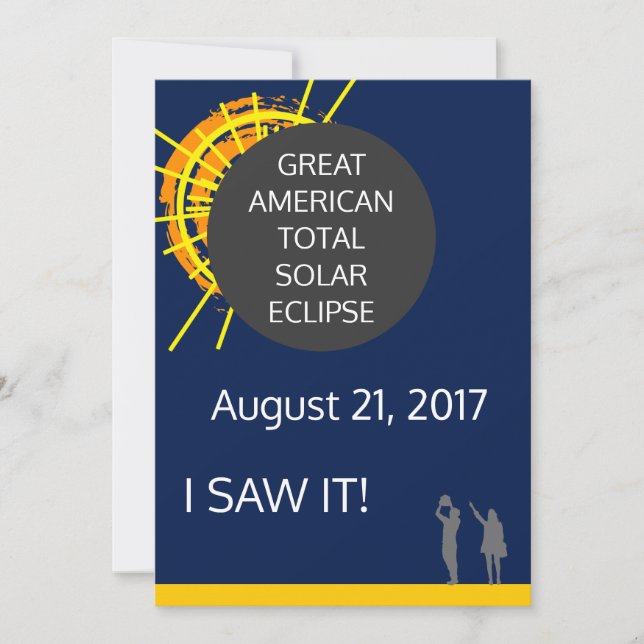 Carte Certificat d'observateur de l'Eclipse solaire amér (Devant)