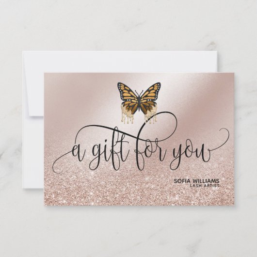 Carte Certificat Girly Modern Monarch Butterfly (Devant)