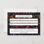 CARTE CERTIFICATE DE COMMERCE COULEUR POUR TOI (Dos)