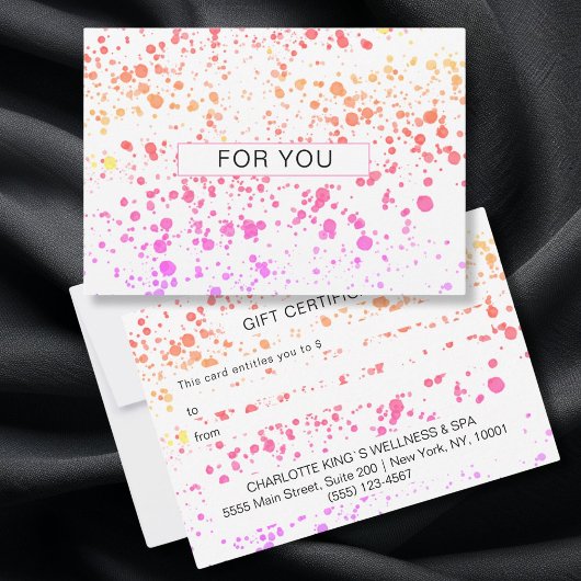 CARTE CERTIFICATE DE COMMERCE COULEUR POUR TOI