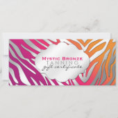 Carte Certifications Cadeaux Neon Rose & Purple Zebra (Devant)