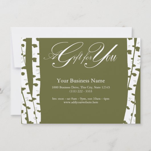 Carte Certificats cadeau Birch Tree (Dos)