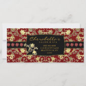 Carte Certificats cadeau de Noël Salon Spa or rouge Flor (Dos)