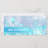Carte Certificats cadeau de Noël Spa Bijoux de neige ble (Devant)