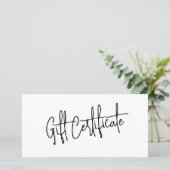 Carte Certificats cadeaux Black White Logo (Debout devant)