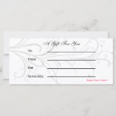 Carte Certificats-Cadeaux Chic violet, noir et blanc (Dos)