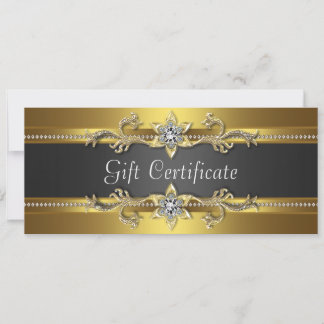 Carte Certificats-cadeaux commerciaux noir et or