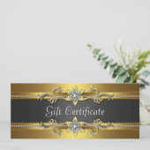 Carte Certificats cadeaux d'affaires Black and Gold (Debout devant)