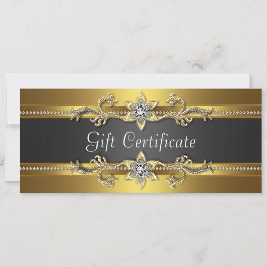 Carte Certificats cadeaux d'affaires Black and Gold (Devant)