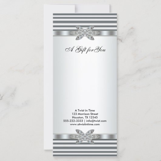 Carte Certificats cadeaux d'affaires Silver Diamonds (Devant)