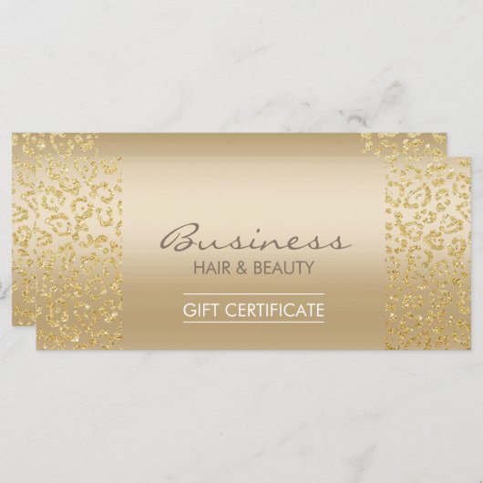 Carte Certificats cadeaux de luxe Empreinte de léopard S (Devant / Derrière)