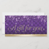 Carte Certificats-cadeaux de luxe Purple Gold Beauty Sal (Devant)