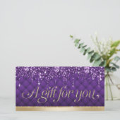 Carte Certificats-cadeaux de luxe Purple Gold Beauty Sal (Debout devant)