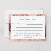 Carte Certificats cadeaux de Parties scintillant moderne (Dos)