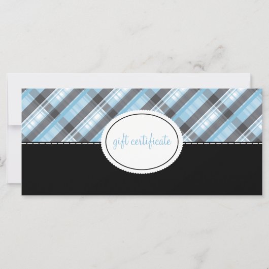 Carte Certificats cadeaux de style Boutique Plaid modern (Devant)